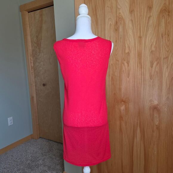 Vintage 90s Red Swim Cover Up silver buckle - Picture 3 of 6